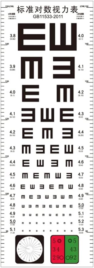 ibasenice Wall Chart Eye Chart for Kids- Visual Testing Chart Standard Visual Testing Chart with Height Measure for Home Eye Exams. Pocket Eye Chart