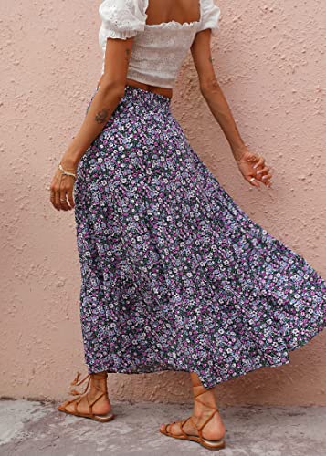 Image of KIRUNDO Maxi Skirts for Women Summer Boho Floral Long Skirt