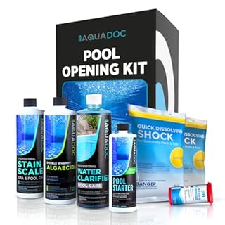 Pool Opening Kit - Pool Starter Kit for Inground Pool & Above Ground Pool Chemical Starter Kit to Open Your Pool - AquaDoc Pool Start Up Chemical Kit Designed for 15000 to 20000 Gallon Pool