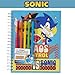Sonic The Hedgehog Sketchbook for Kids with Washable Markers, 86 Blank Pages Spiral Bound, Sonic and Shadow