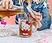 Hello Kitty Sanrio Red Outfit Glass Mug With Lid | Large Coffee Cup For Tea, Beverages | Holds 14 Ounces