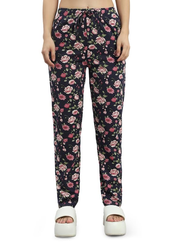 go colors Soft Cotton Lounge Pants Full Length for Women| Breathable, Mid Rise, Navy-picture-47