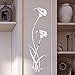 Dinglong 3D Diy Fleur Forme Acrylique Stickers Muraux Moderne Stickers DéCoration MosaïQue Miroir Effet Salon Maison RéFrigéRateur DéCor Papier Peint Autocollant Affiche (argent)