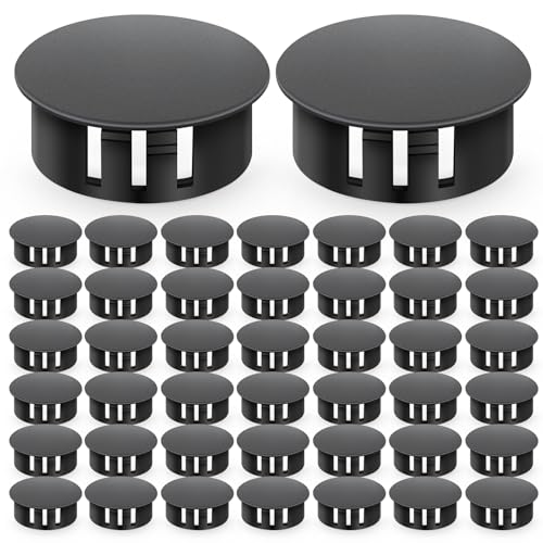 Image of 150PCS 3 /4 inch Plastic Plugs Hole, Black Round PA66 Plug Furniture Hole Decorative Cover