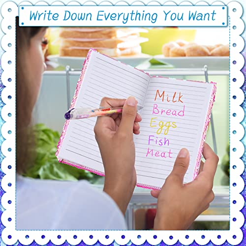 Image of Outus 4 Pcs Sequin Girls Journal Valentines Journal Gift with Color Gel Ink Pens Glitter Notebook Flip Writing Diary for Kids Girl Writing Drawing Travel Gifts(AB Color,Heart)