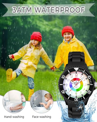 Kids Watch - Analog Watches for Kids -Boys and Girls Aged 5-16, Rotating Bezel, Soft Strap, Japanese Quartz Movement. Easy to Read and Learn Time 6