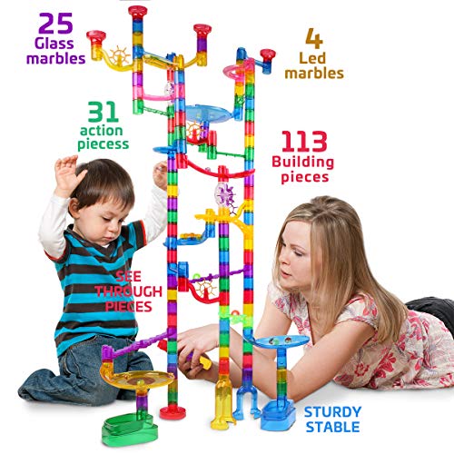 Meland Marble Run Sets for Kids - 153Pcs Marble Race Track Marble Maze Madness Game STEM Building Tower Toy for 4 5 6… - Image 5