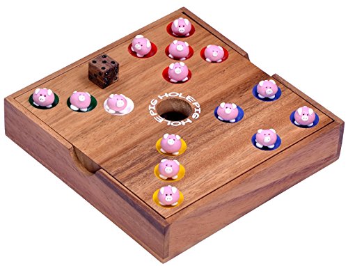 LOGOPLAY Pig Hole - Big Hole Schweinchenspiel - Würfelspiel - Gesellschaftsspiel - Brettspiel aus Holz – Bild 3