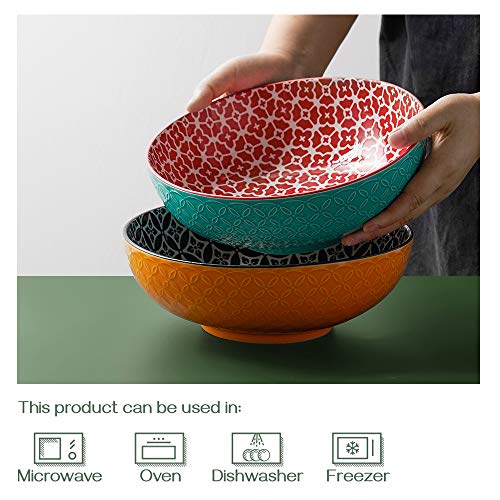 DOWAN-Large-Serving-Bowls-95-Inch-Fruit-Salad-Bowls-Serving-Dishes-for-Entertaining-70-OZ-Pasta-Bowls-Set-of-2-Vibrant-Color-Ramen-Bowls-for-Party-Home-Decor