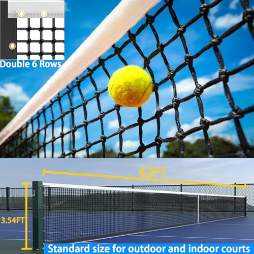 image for Soboyo Tennis Net, Thicken Double 6 Rows Nets, Heavy Duty Professional