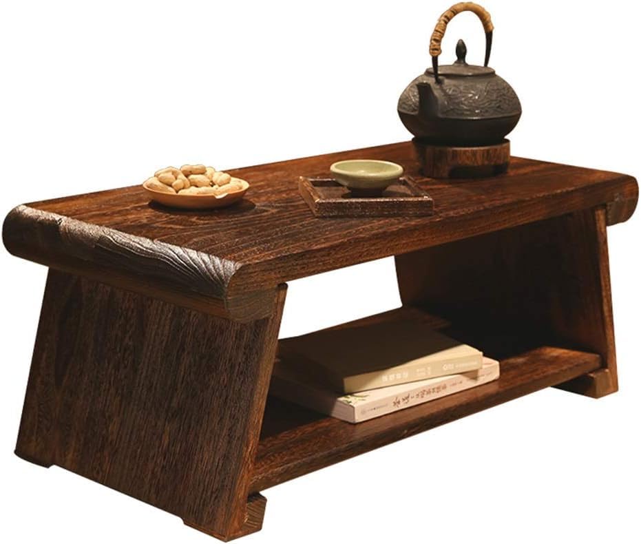 Craftsline Tables Coffee Table Tatami Table Balcony Bay Window Table Multifunctional Low Table Foldable Computer Desk (Color : Brown, Size : 60 * 35 * 23cm)