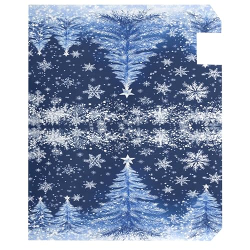 Image of Merry Christmas Tree Magnetic Mailbox Cover Large 21 X 25 in Winter Snowflake Snow Blue White Xmas Mail Box Covers Decals Wraps Post Box Outdoor Decorations