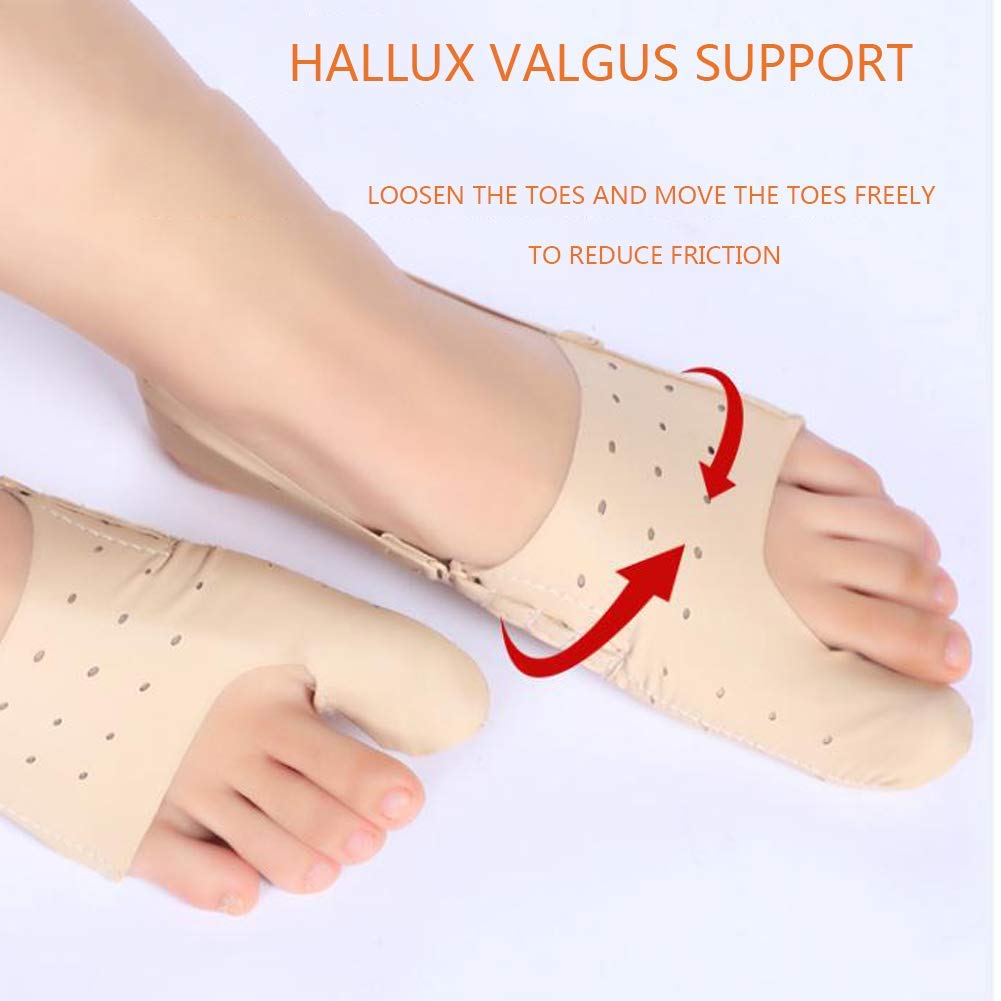 Daumen Valgus Corrector Einstellbarer Druck, Bunion Correctors Rutschfester Verschleiß Atmungsaktive Komfortkorrektur Schmerzlinderung Unisex Beige-Right-S