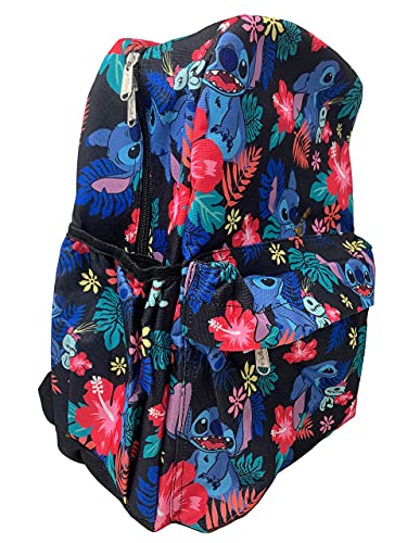 Disney Lilo and Stitch Allover Print Black 16 inch Girls Large School Backpack-black2