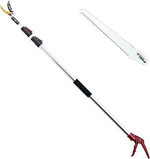 Heancare 4.6-10 Ft Tree Trimmers Long Handle Pruner with Long Reach Pole Saw, Extendable Tree Pruner Cut and Hold Pruning Trimmer, Telescoping Fruit Picker Pole Tools for Branches Bypass Lopper