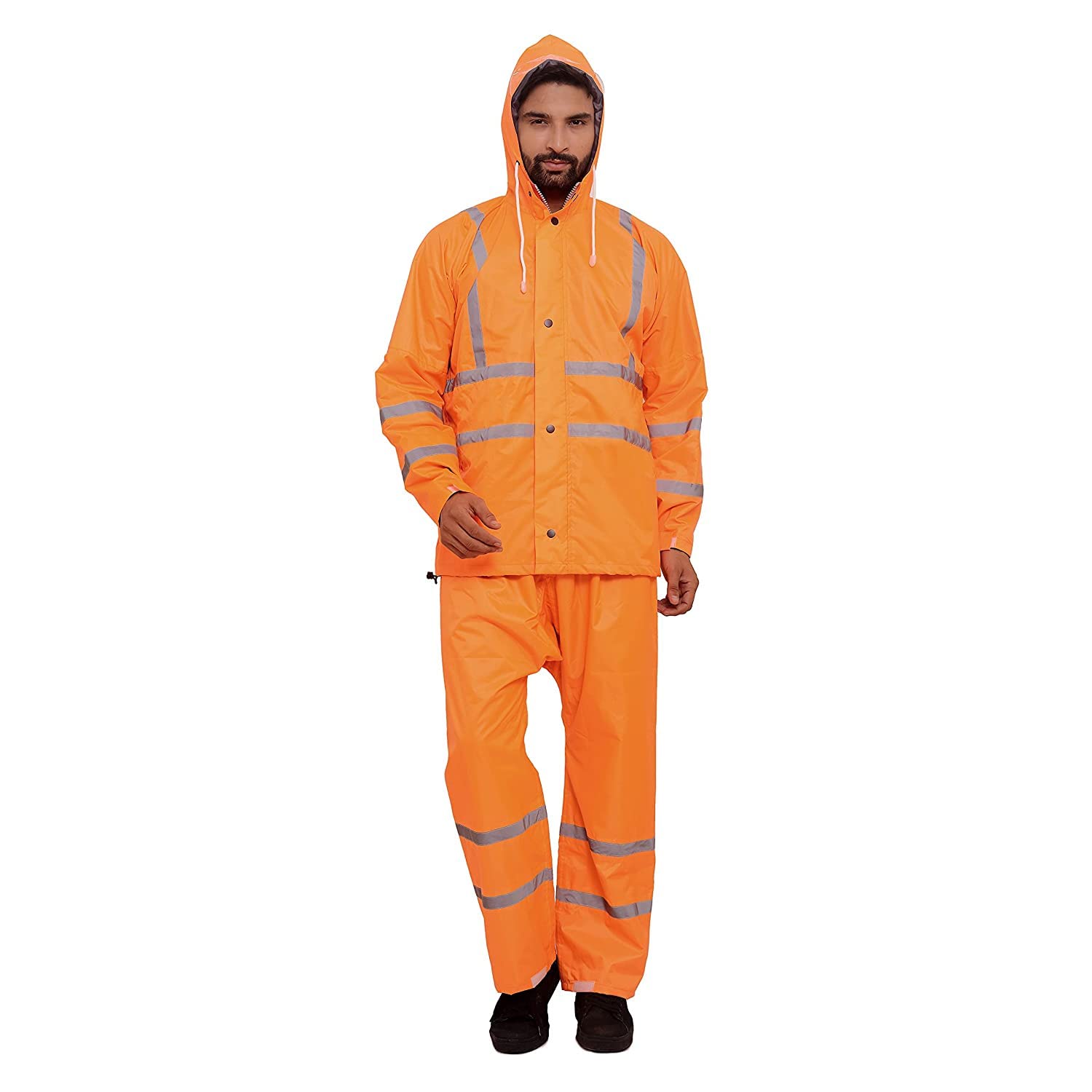 the clownfish Men Polyester Standard Length Rain Coat Waterproof For Bike Raincoat With Hood. Set Of Top And Bottom-picture-39
