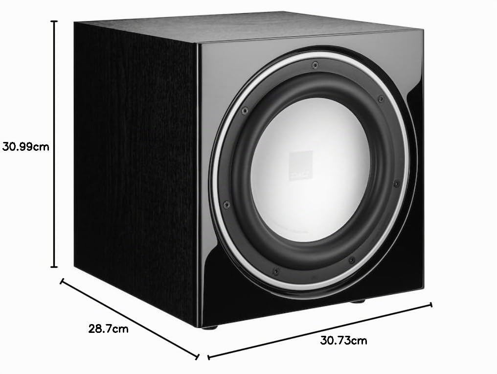 DALI Subwoofer Activo Sub E-9 F - Woofer de Aluminio 9" - 170W RMS con Potencia máxima de 220W - Diseño Elegante - Posibilidades de conexión Flexibles - Ideal para Cine en casa y música