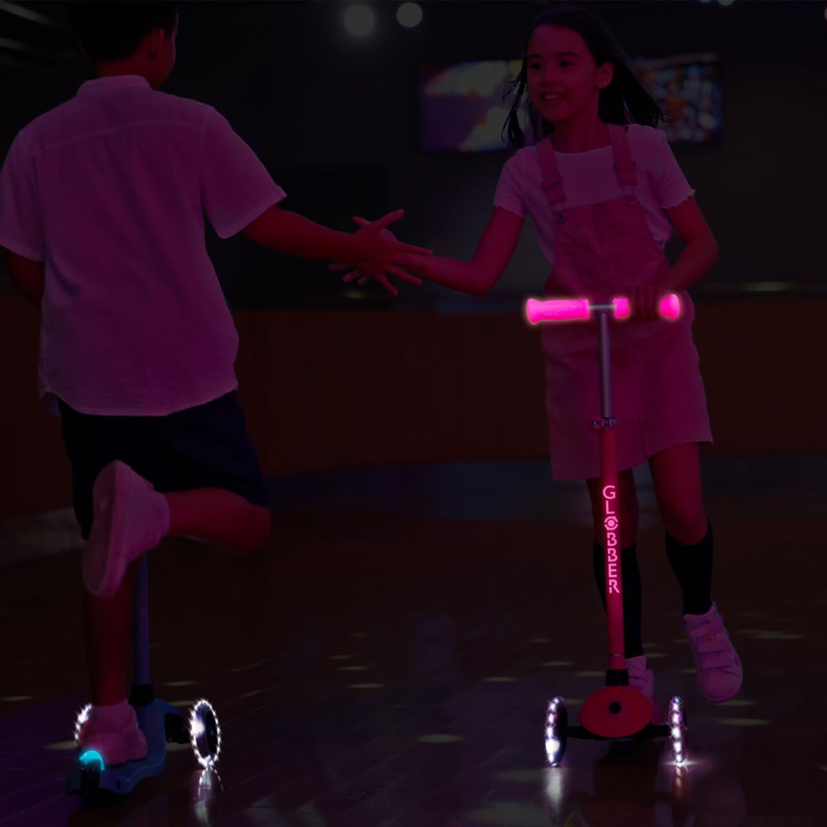 Globber - Primo Plus Glow Lights - Trottinette 3 Roues Lumineuse et Fluorescente, dès 3 Ans
