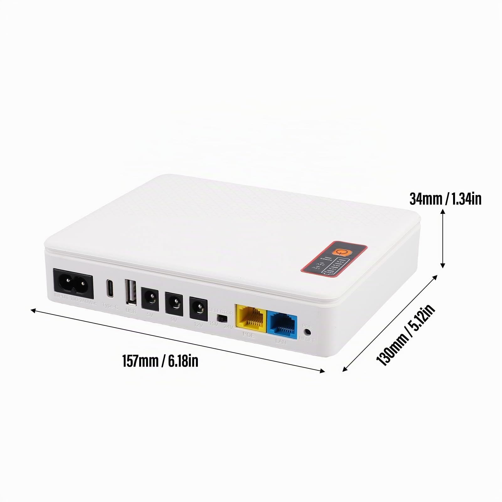 Walfront Mini UPS 20800mAh - Batería de alimentación de emergencia para router módem cámara USB tipo C DC 5V/9V/12V salidas múltiples protege el equipo (enchufe UE)
