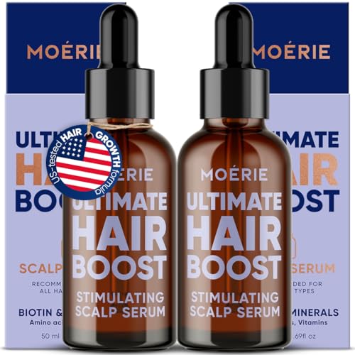 MOERIE Ultimate Hair Growth Serum — Peptide & Botanical Scalp Serum, 1.69 fl oz (2-pack)
