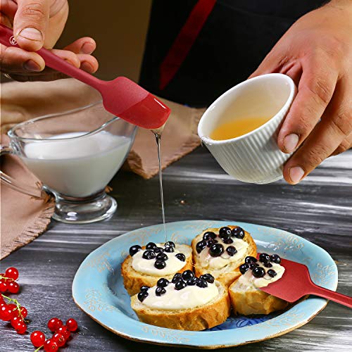 Spatula Silicone Spatula Set Spatulas Silicone Heat Resistant 600°F Rubber Spatula Seamless One Piece Non-Stick 5-Piece For Cooking Baking Mixing