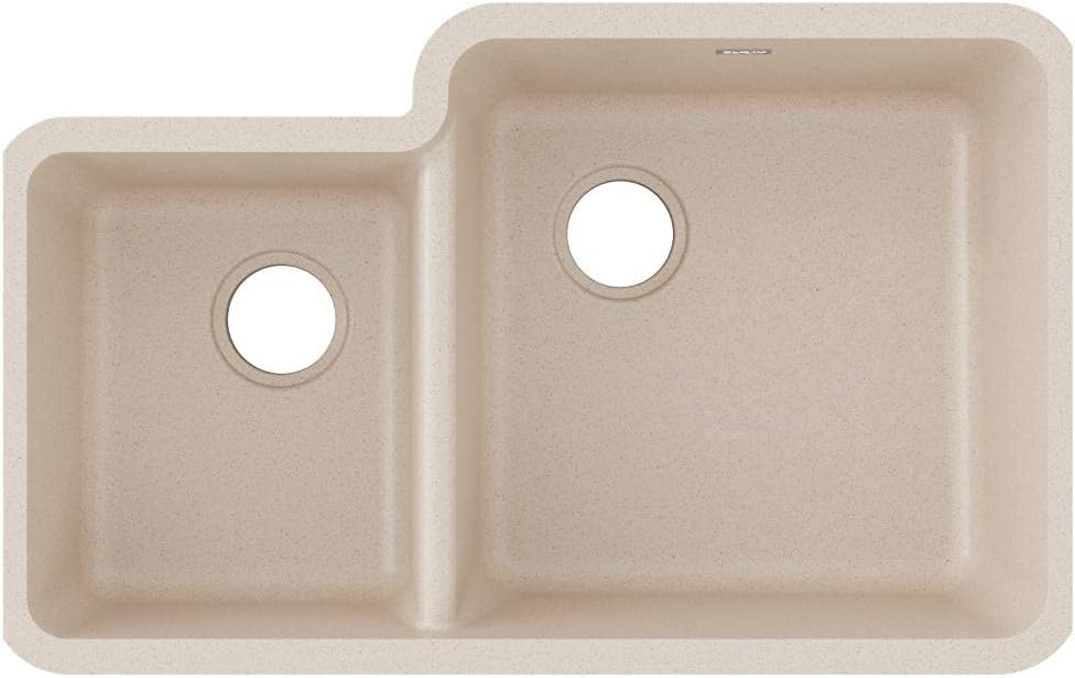 Elkay Quartz Classic ELGOU3321LBQ0 Bisque Offset 40/60 Double Bowl Undermount Sink