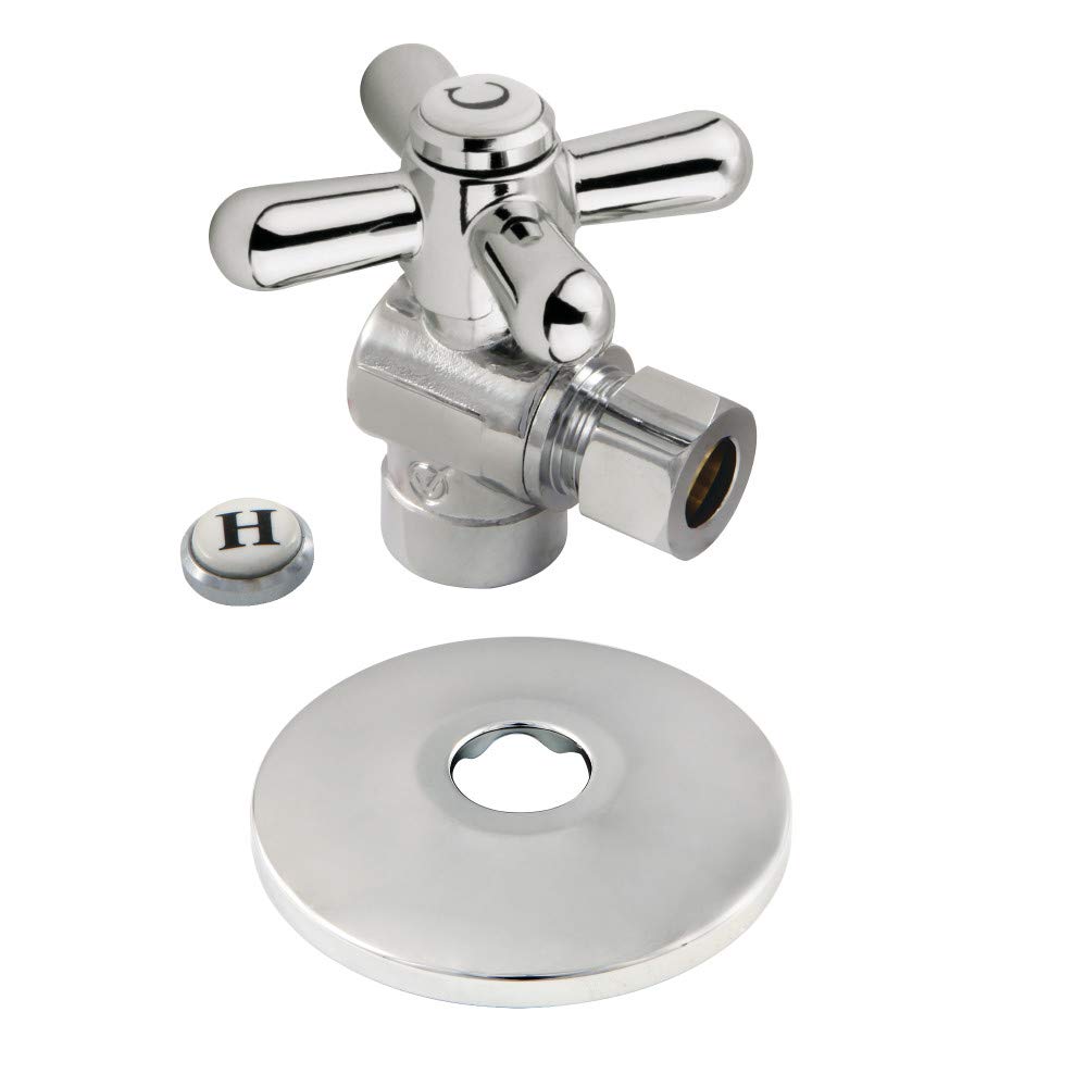 Vanne d'arrêt d'équerre Kingston Brass CC43201XK chromée 1/2 à 3/8