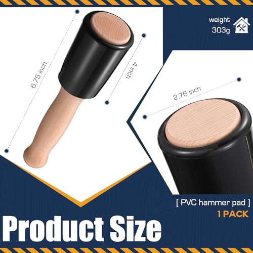 Image of Precision Wood Carving Mallet - 15oz Non-Marring Urethane Head Mallet for Woodworking, Ergonomic Beechwood Handle Wood Carving Hammer for Chisels, Joinery, Dovetails, Mortise
