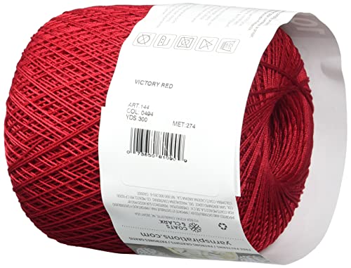 Image of Coats Crochet Red Heart Classic Crochet, Thread Size 10, Victory Red
