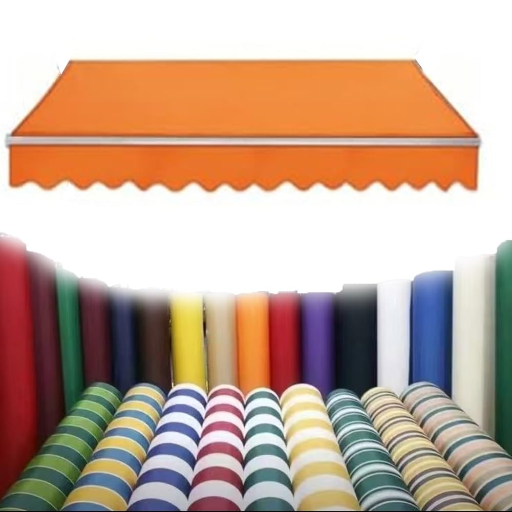 Toldo retráctil de tela de repuesto de 250 x 150 cm y 400 x 300 cm, de poliéster, para balcón y patio, material duradero para empresas y hogares (11 x 10 pies, 3,5 x 3 cm)