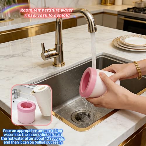 Bandeja de silicona para cubos de hielo 3D, 30 cubos rosa miniatura 5