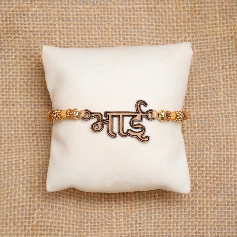 Image of eCraftIndia Set of 2 Designer Rakhis For Men with Roli Chawal Pack - Rakhi for Brother