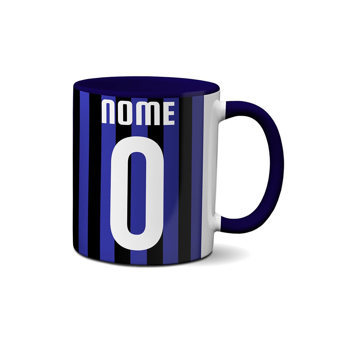Personalizzata Tazza in Ceramica Tifosi Ultras Squadra Mug con Nome e Numero Nerazzurro Blu