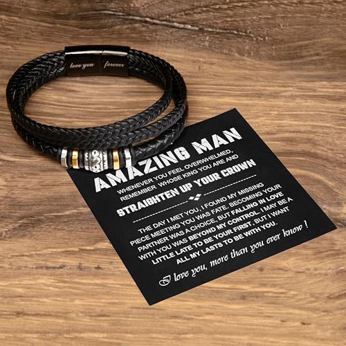 Pulsera para hombre trenzada acero inoxidable con mensaje miniatura 4