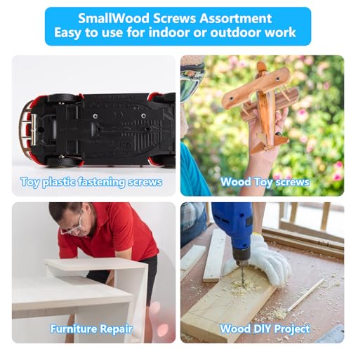 650 Stück M2 M2,5 M3 Selbstschneidende Schrauben, Kleine Holzschrauben Set, Kreuz Flachkopfschrauben Set, Holz Blechschrauben Schraubensortiment für Hausgemachte Reparatur