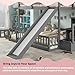 Duxelifin Twin Over Full Bunk Beds with Slide and Stairs, Low Bunk Bed Frame with Rails, Convertible Wood Bunk Bed with Storage Staircase for Kids Boys Girls, Gray