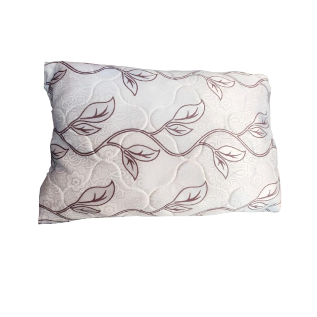 Quilted Decorative Pillow with Floral Vine Pattern, White and Brown Pillow | Pack of (3)-image-20