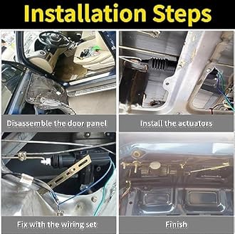 Power Central Locking System 24V DC, Auto Remote Control Vehicle Keyless Entry System for Truck 2 Doors, Automotive Replacement Door Lock Kit Motors with Lock, Unlock, Truck Search