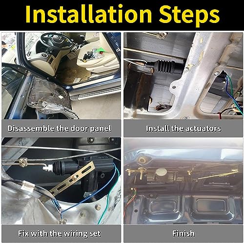 Power Central Locking System 24V DC, Auto Remote Control Vehicle Keyless Entry System for Truck 2 Doors, Automotive Replacement Door Lock Kit Motors with Lock, Unlock, Truck Search