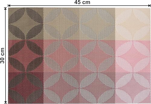 Image of Dribble PVC Placemats Set of 4 | Heat-Resistant, Washable, Waterproof Table Mats | Anti-Slip Dining Table Placemats for Kitchen & Home Decor - 45x30cm, Design -Mosaic