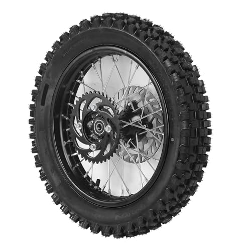 14 pouces roue arrière jante ensemble de pneus 90/100-14 3.00-14 pneus chambre à air 14 pouces arrière 15mm essieu jante avec rotor de frein et 420 41t pignon pour 110CC hors route Apoll