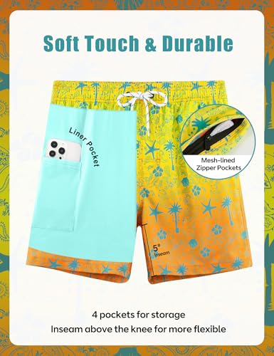 Image of APTRO Men's Swim Trunks with Compression Liner 5 Inch Bathing Suit Beach Swimsuits