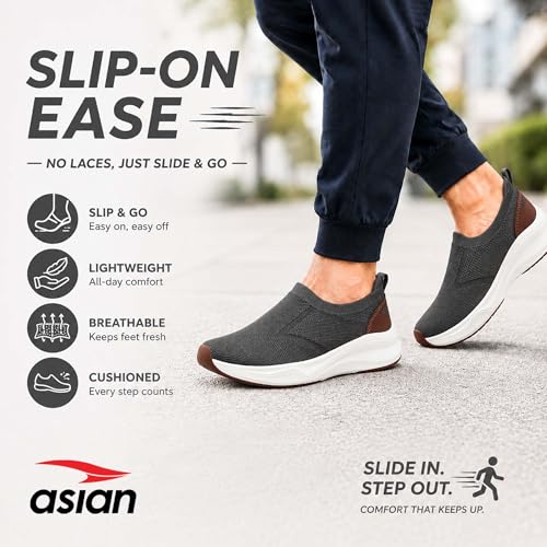 Image of ASIAN Men Wind PRO-06 Casual Wear and Walking Shoes Without Laces for Men & Boys with Upper Mesh Fabric - Lightweight, Comfortable, Breathable, and Perfect for Walking and Daily Use