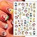 Designer Nail Art Stickers Decals, Cute Cartoon 3D Nail Self-Adhesive Sticker Designs, Kawaii Nail Art Stickers for Women Girls Kids, Cute Anime Nail Transfer Decals Decorations, DIY Resin Nail Decal
