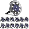 OULONGER 4.6inch Solar Ground Lights, Garden Solar Outdoor Waterproof Pathway Bright In-Ground Landscape Lights for Patio, Lawn, Yard, Driveway, Step and Walkway(White Light 12Packs)