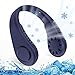 Tragbarer Halsventilator mit 3 Stufen, Halsventilatoren mit USB Blattloser Nackenventilator Wiederaufladbarer Akku Ventilator Zum Umhängen für Wandern Outdoor Sport Reisen Büro (Blau)