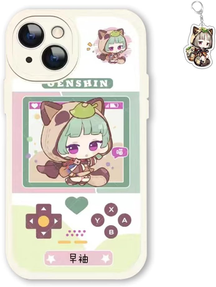 Anime Phone Case Multi-Model Suitable for iPhone 15/14/13/12/11/XS/XR Anime Protective Cover, Free Keychain (Sayu,iPhone 15 Pro)