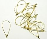 48 Gold-plated Brass, 40x22mm Smooth Teardrop with Loop Add a Bead Hoops, for Earrings 21 Gauge Wire. 24 Pair