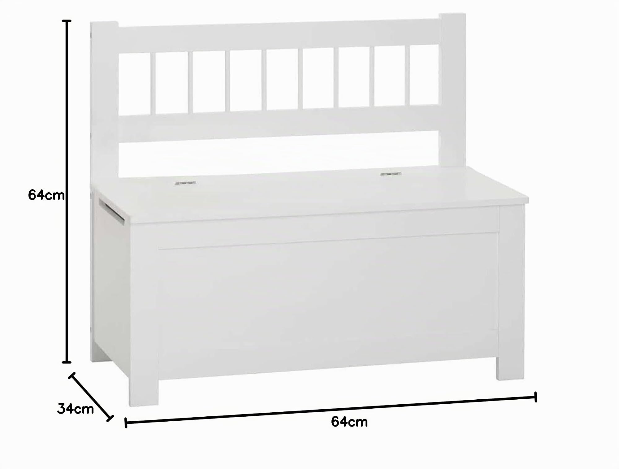 Banco de almacenamiento arcón infantil de madera blanco - 74,5x34x64cm