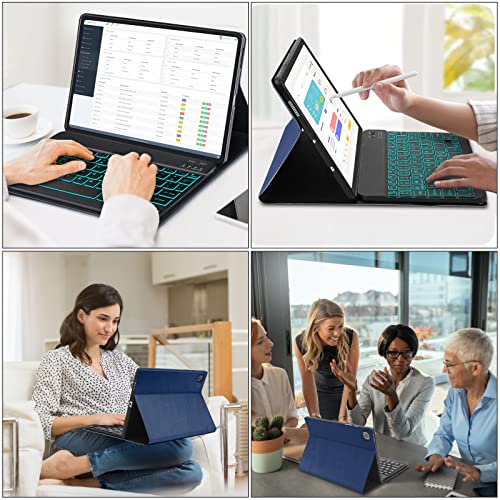 Samsung Galaxy Tab S6 Lite 10.4 Inch 2022/2020 Case With Keyboard, Smart 7 Colors Backlight And Detachable Wireless Bluetooth Keyboard & Pu Folio Stand Cover Case For Tab Sm-P610/P613/P615/P619, Green #TOP6
